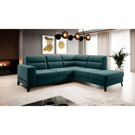 Kampinė sofa Cassara su patalynės dėže, audinys Velvetmat 38