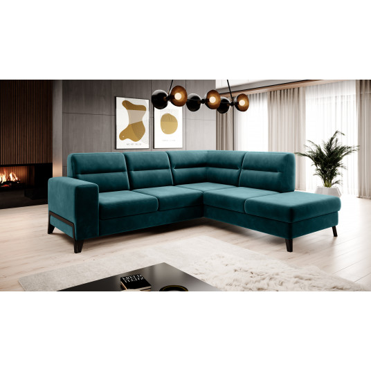 Kampinė sofa Cassara su patalynės dėže, audinys Lukso 39