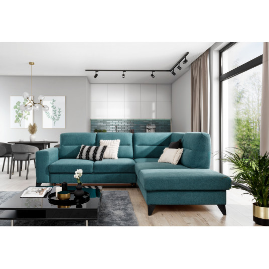 Kampinė sofa Cassara su patalynės dėže, audinys Gojo 40