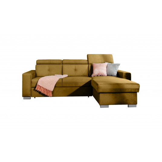 Kampinė sofa Fresia su patalynės dėže, audinys Nube 45