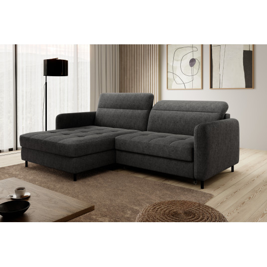 Kampinė sofa Gomsi su patalynės dėže, audinys Raquel 05
