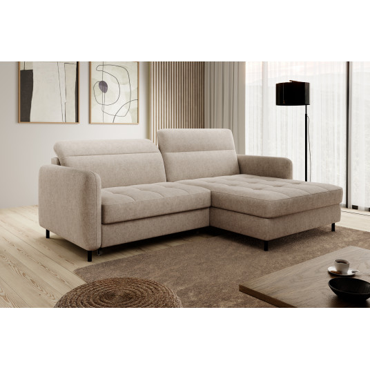 Kampinė sofa Gomsi su patalynės dėže, audinys Raquel 18