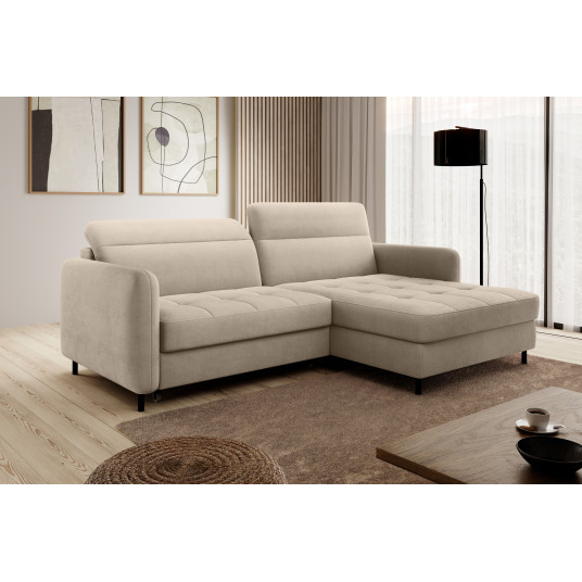 Kampinė sofa Gomsi su patalynės dėže, audinys Touch 18