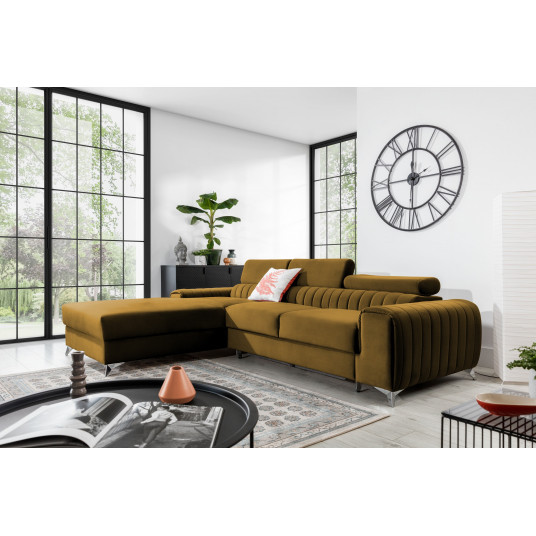 Kampinė sofa Grayson su patalynės dėže, audinys Nube 45