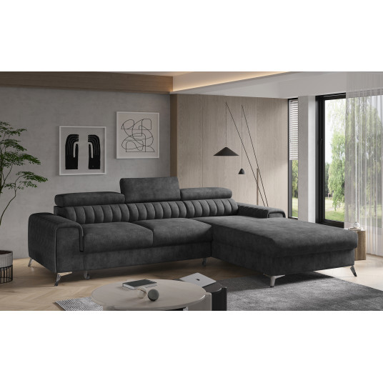 Kampinė sofa Grayson su patalynės dėže, audinys Leve 6