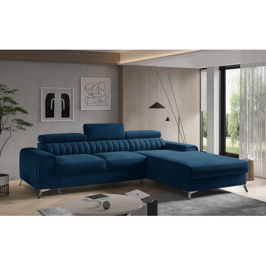 Kampinė sofa Grayson su patalynės dėže, audinys Lukso 40