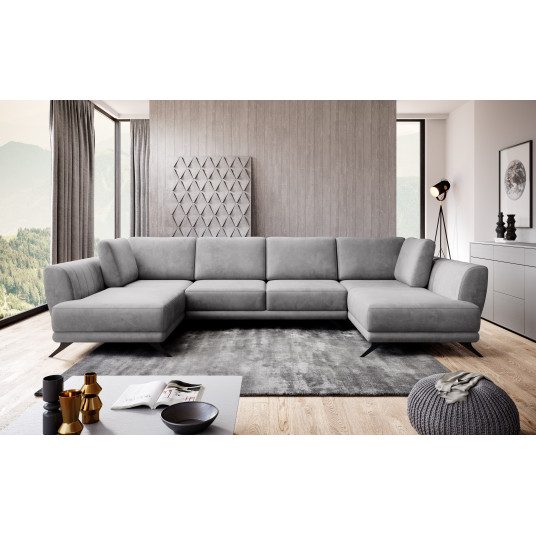 Kampinė sofa Larco su patalynės dėže, audinys Nube 3