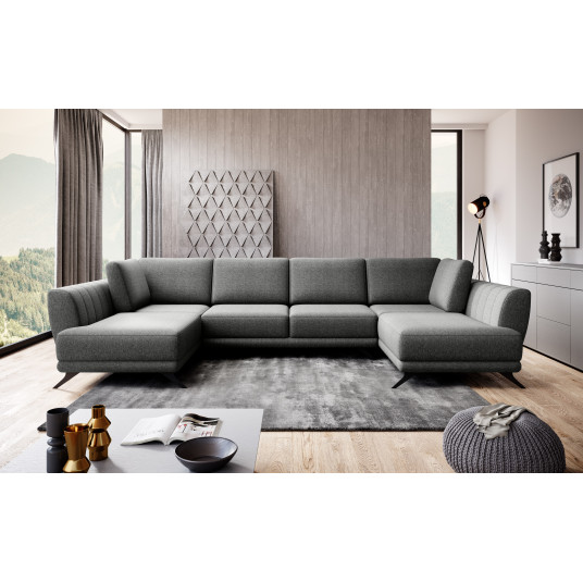 Kampinė sofa Larco su patalynės dėže, audinys Flores 4