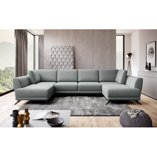 Kampinė sofa Larco su patalynės dėže, audinys Vero 4