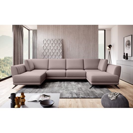 Kampinė sofa Larco su patalynės dėže, audinys Gojo 101