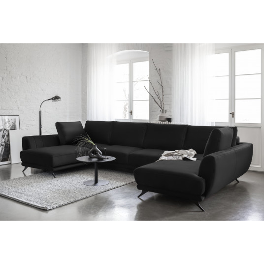 Kampinė sofa Larco su patalynės dėže, audinys Loco 10