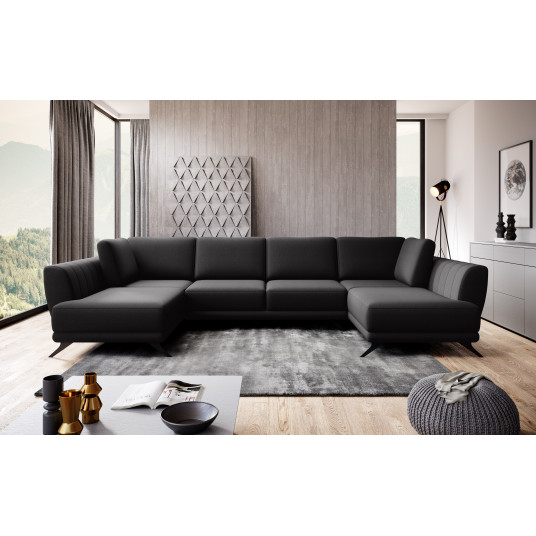Kampinė sofa Larco su patalynės dėže, audinys Vero 10