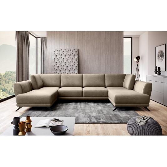 Kampinė sofa Larco su patalynės dėže, audinys Nube 20