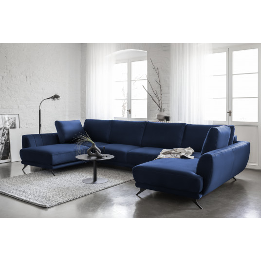 Kampinė sofa Larco su patalynės dėže, audinys Loco 40