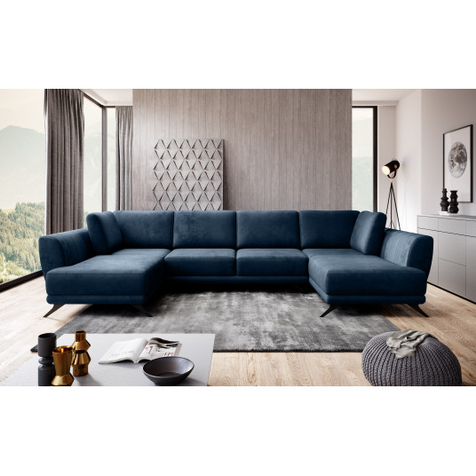 Kampinė sofa Larco su patalynės dėže, audinys Nube 40