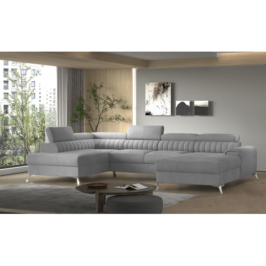 Kampinė sofa Lacante su patalynės dėže, audinys Nube 3