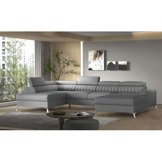 Kampinė sofa Lacante su patalynės dėže, audinys Flores 4