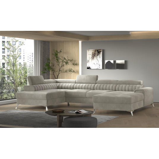  Kampinė sofa Lacante su patalynės dėže, audinys Sola 18 