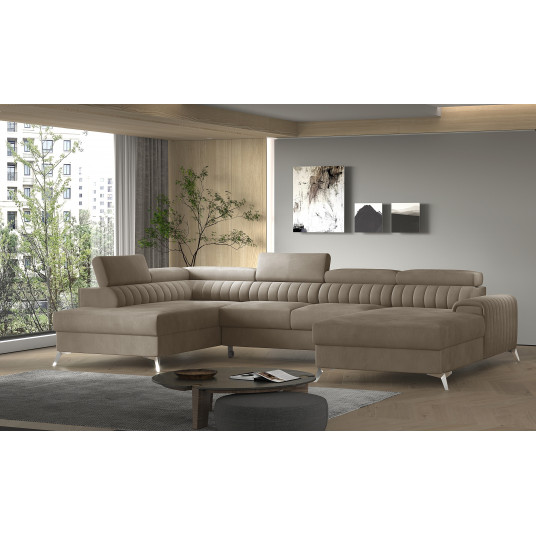 Kampinė sofa Lacante su patalynės dėže, audinys Nube 20