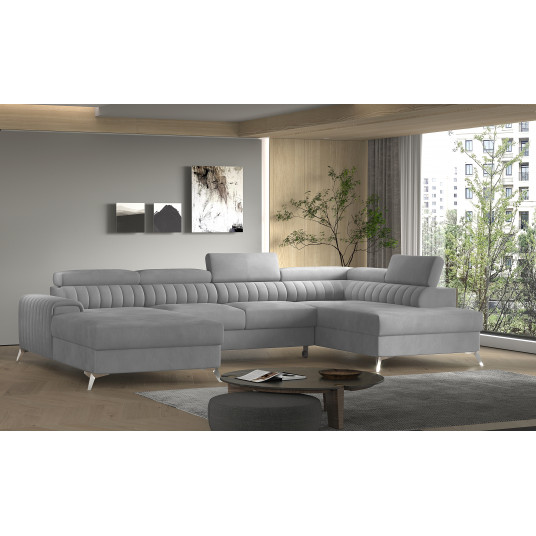 Kampinė sofa Lacante su patalynės dėže, audinys Nube 3