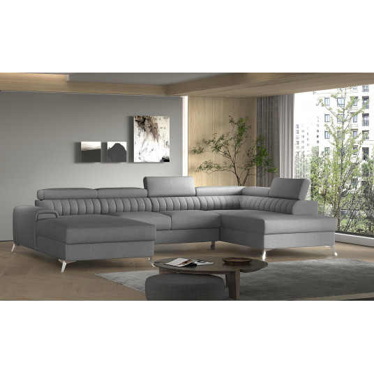 Kampinė sofa Lacante su patalynės dėže, audinys Flores 4