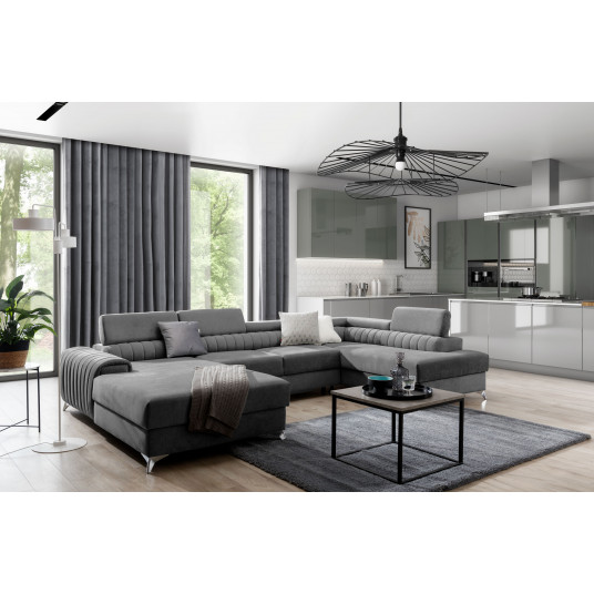 Kampinė sofa Lacante su patalynės dėže, audinys Gojo 5