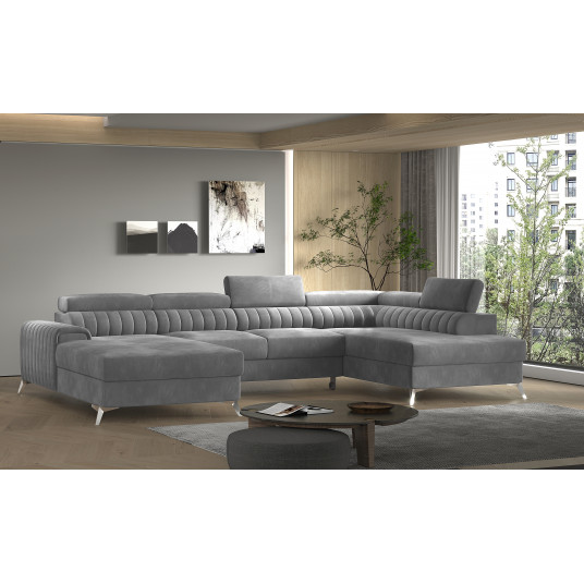 Kampinė sofa Lacante su patalynės dėže, audinys Sola 6