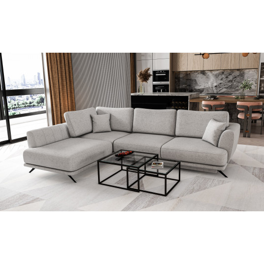 Kampinė sofa Larde su patalynės dėže, audinys Borneo 4