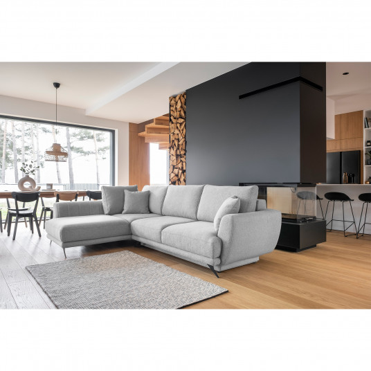 Kampinė sofa Larde su patalynės dėže, audinys Roko 4