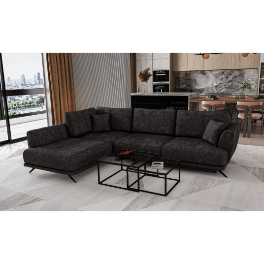 Kampinė sofa Larde su patalynės dėže, audinys Leve 6