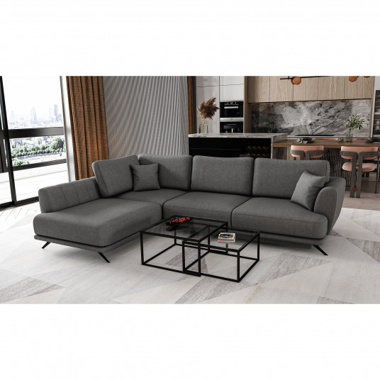 Kampinė sofa Larde su patalynės dėže, audinys Sola 6