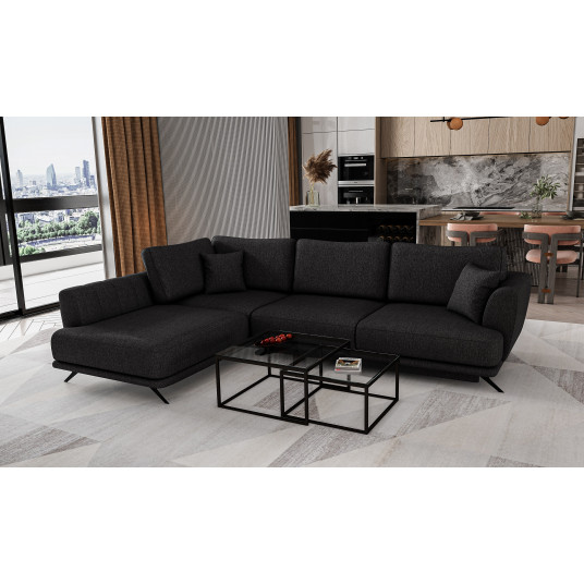 Kampinė sofa Larde su patalynės dėže, audinys Vero 10