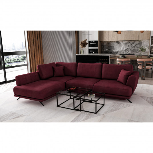  Kampinė sofa Larde su patalynės dėže, audinys Velvetmat 25 