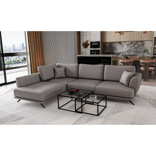 Kampinė sofa Larde su patalynės dėže, audinys Softis 29
