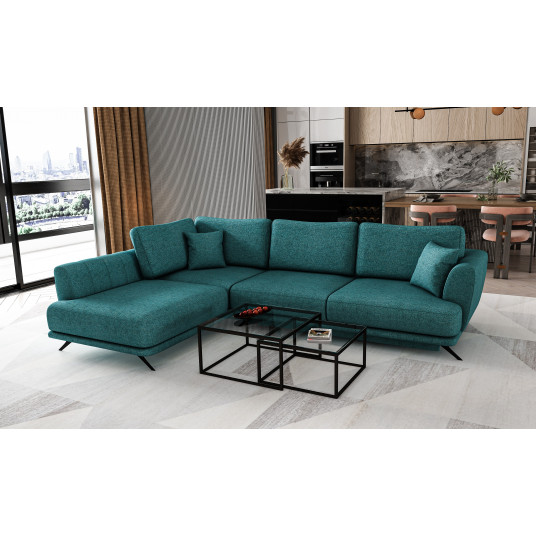 Kampinė sofa Larde su patalynės dėže, audinys Borneo 38