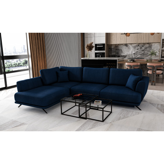 Kampinė sofa Larde su patalynės dėže, audinys Velvetmat 40