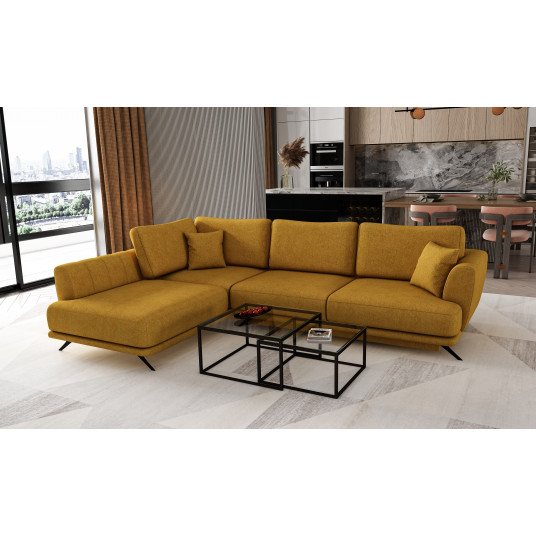 Kampinė sofa Larde su patalynės dėže, audinys Savoi 45
