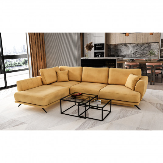  Kampinė sofa Larde su patalynės dėže, audinys Loco 45 