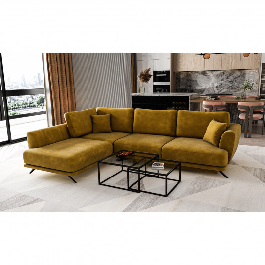  Kampinė sofa Larde su patalynės dėže, audinys Nube 45 