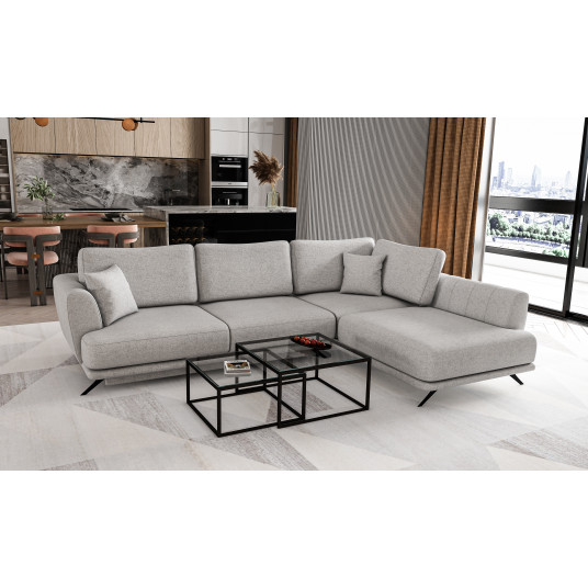 Kampinė sofa Larde su patalynės dėže, audinys Borneo 4