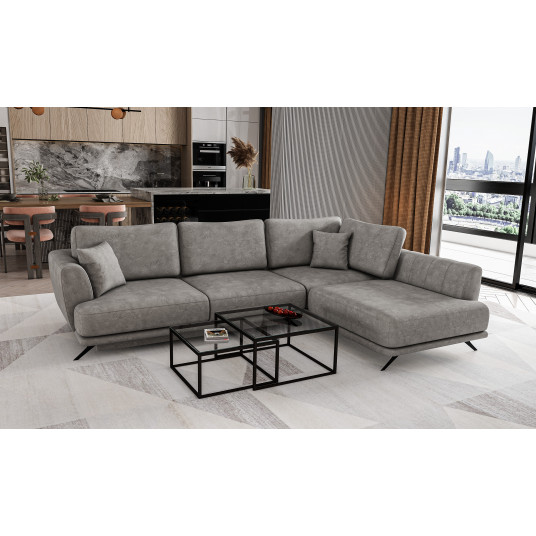 Kampinė sofa Larde su patalynės dėže, audinys Leve 4