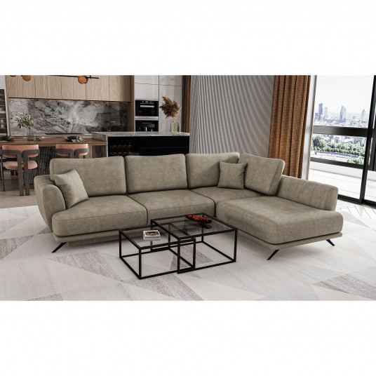  Kampinė sofa Larde su patalynės dėže, audinys Leve 18 