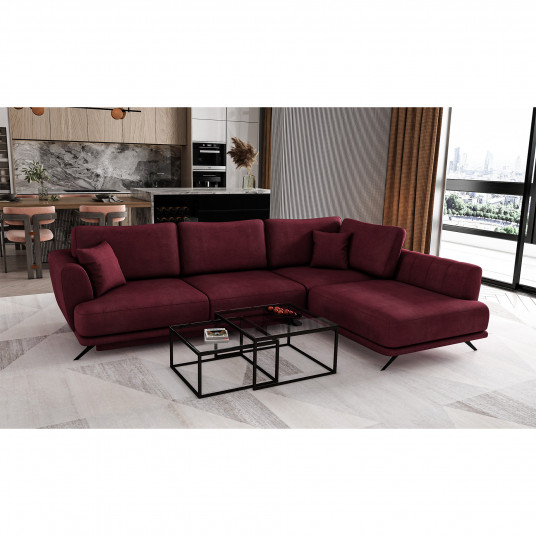 Kampinė sofa Larde su patalynės dėže, audinys Velvetmat 25