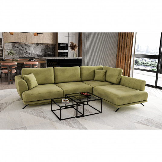 Kampinė sofa Larde su patalynės dėže, audinys Loco 33