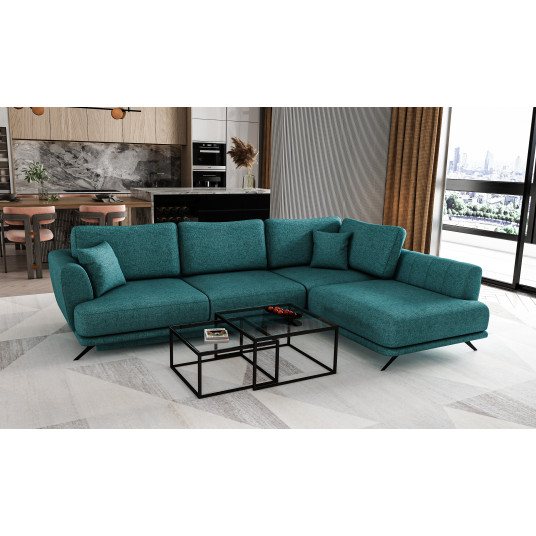  Kampinė sofa Larde su patalynės dėže, audinys Borneo 38 