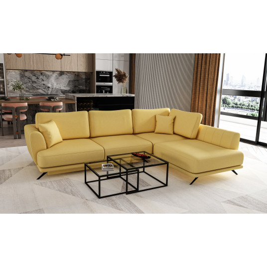 Kampinė sofa Larde su patalynės dėže, audinys Savoi 45