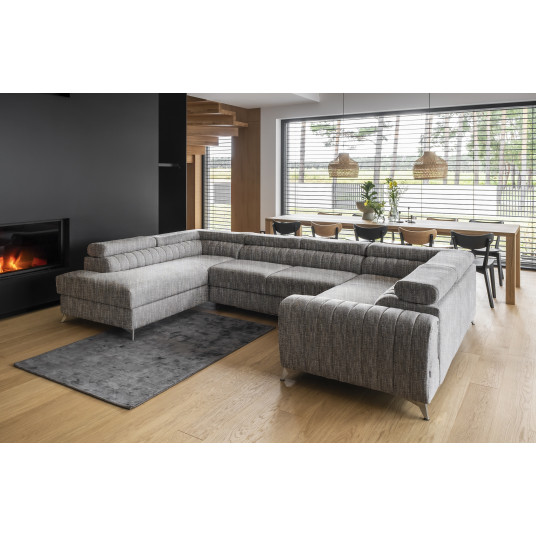 Kampinė sofa Louis su patalynės dėže, audinys Marte 130