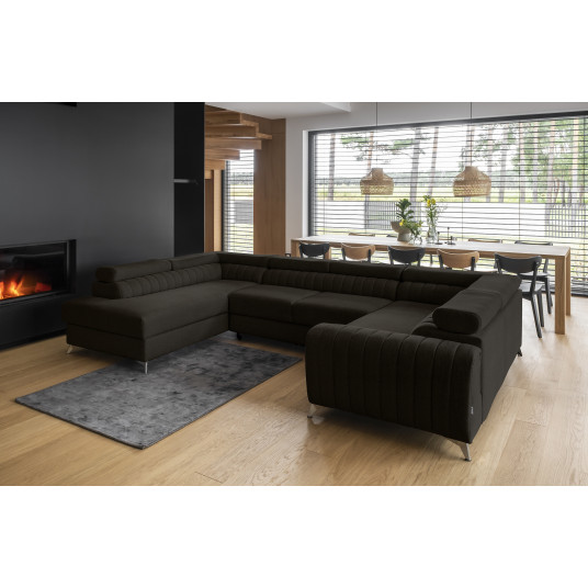  Kampinė sofa Louis su patalynės dėže, audinys Flores 22 