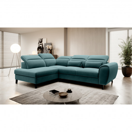  Kampinė sofa Noble su patalynės dėže, audinys Velvetmat 38 