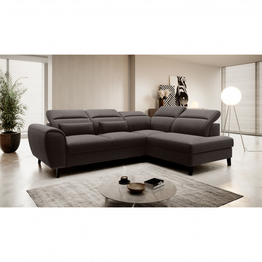 Kampinė sofa Noble su patalynės dėže, audinys Flores 22